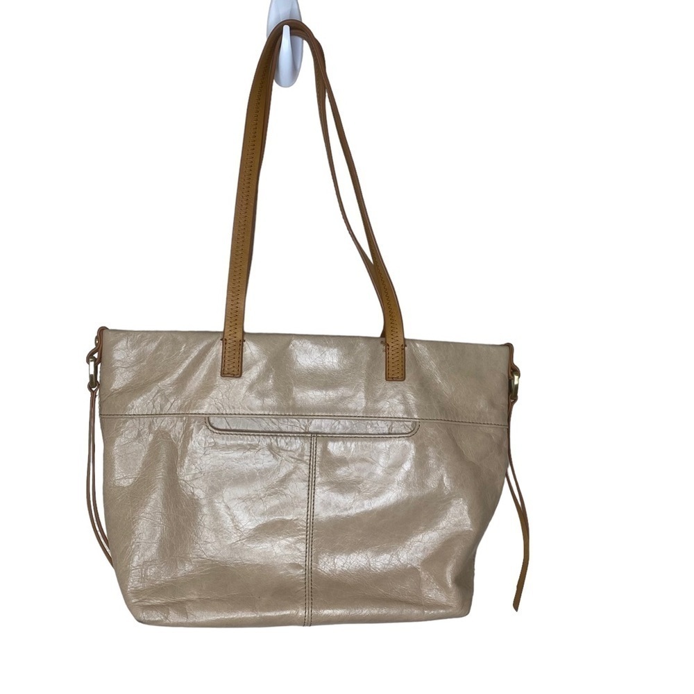 HOBO Cecily taupe leather shoulder bag minimalist